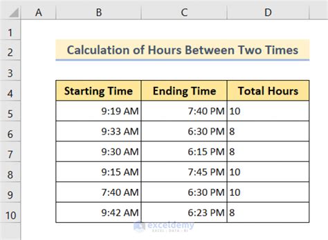 time calculator between two times